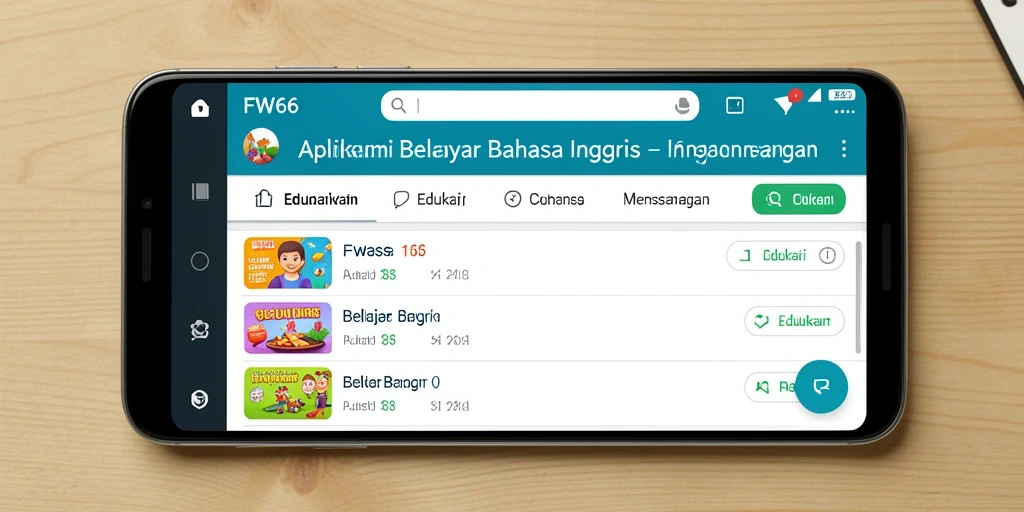 Antarmuka FW66 yang interaktif untuk belajar Bahasa Inggris.
