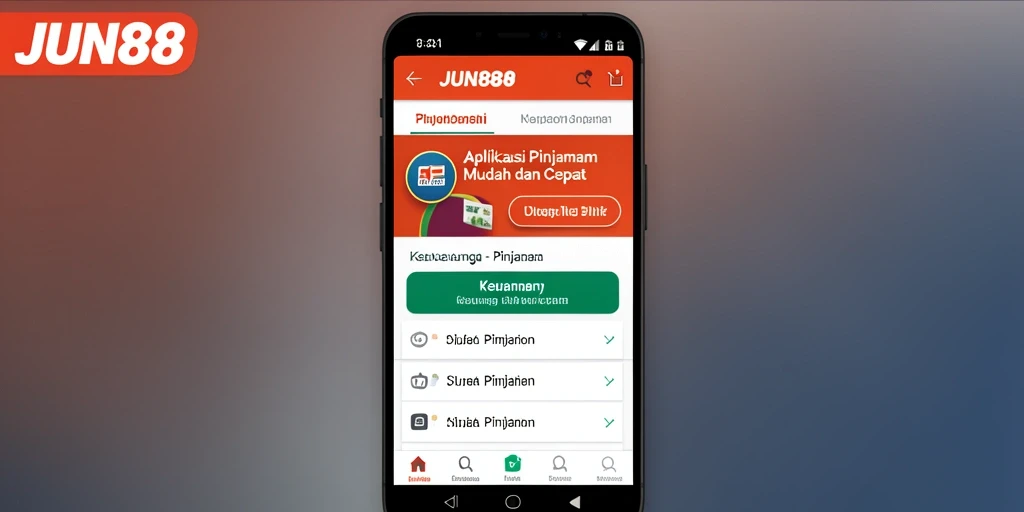 Screenshot antarmuka aplikasi JUN88 untuk pinjaman yang sederhana dan mudah digunakan.