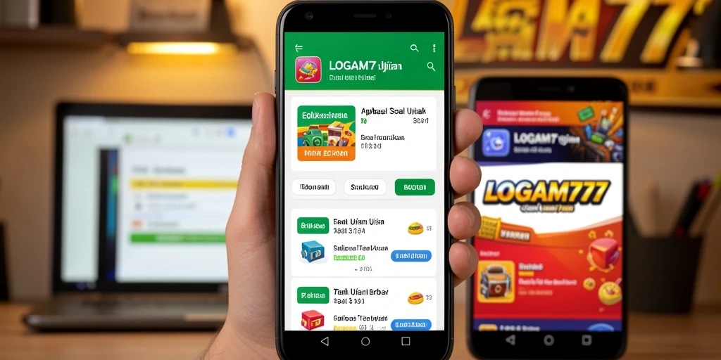 Antarmuka aplikasi LOGAM777 yang intuitif untuk soal ujian.
