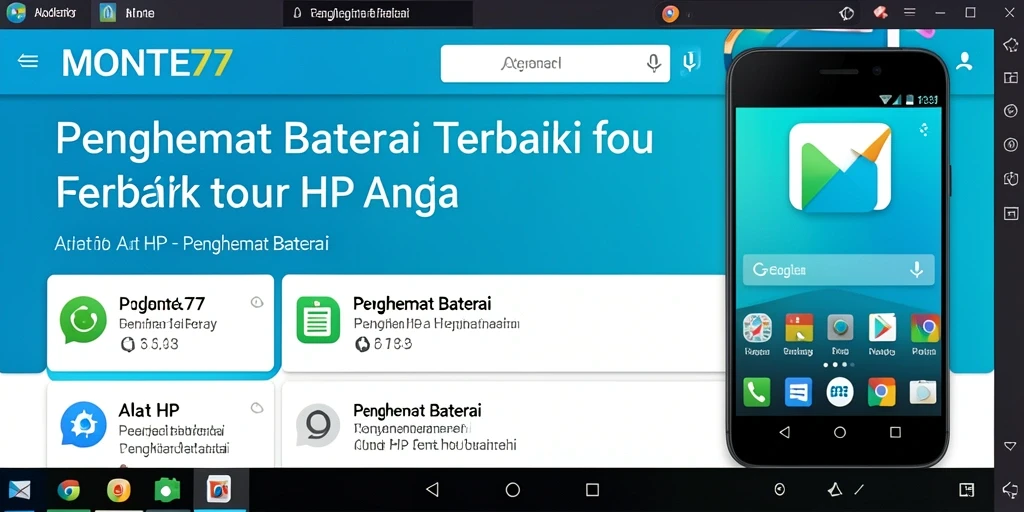 Antarmuka MONTE77 menampilkan fitur penghemat baterai yang mudah digunakan.