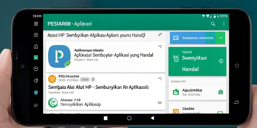 Tangkapan layar dari antarmuka aplikasi Sembunyikan Aplikasi PESIAR88 yang ramah pengguna.