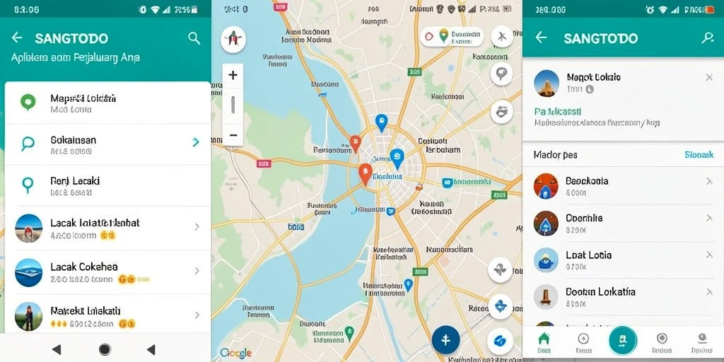 Antarmuka aplikasi SANGTOTO menampilkan fitur lacak lokasi dengan jelas.