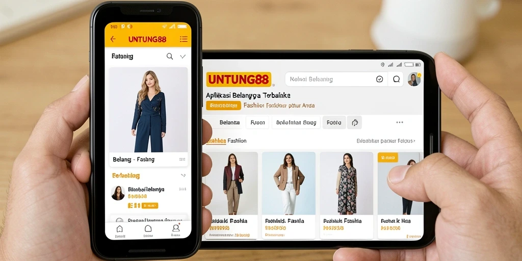 Screenshot utama UNTUNG88 menunjukkan antarmuka aplikasi fashion yang user-friendly.